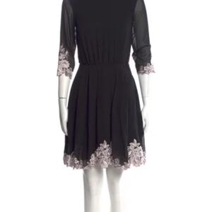 Black Dress with white Lace Trim
